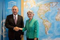 Director-General meets with Turkish Foreign Minister Mevlüt Çavuşoğlu to strengthen ties between UNESCO and Turkey